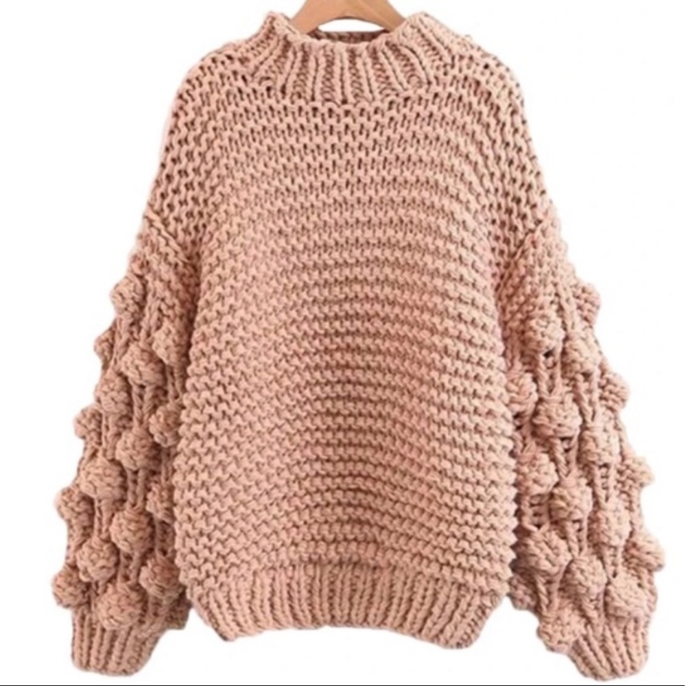 Goodnight Macaroon Clora Pom Pom Chunky Knit Sweater